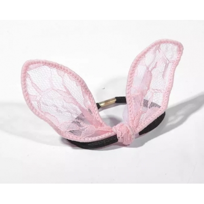 Cute Girls Women's Rabbit EarFabric butterfly knot Hair Ties